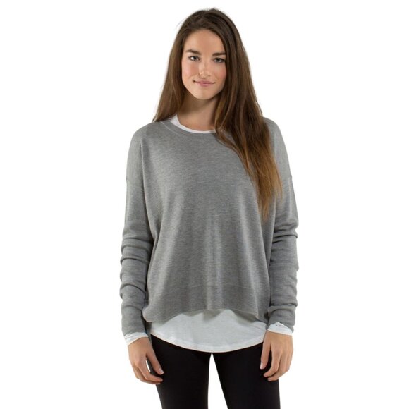 Lululemon Heather Gray Pure Balance Cashmere Blend Sweater Womens Size 6 - Picture 1 of 7